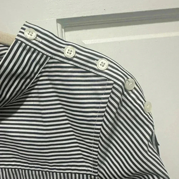 J crew size 2 XS NWT Boat neck blouse high low hem black and white - Picture 4 of 5